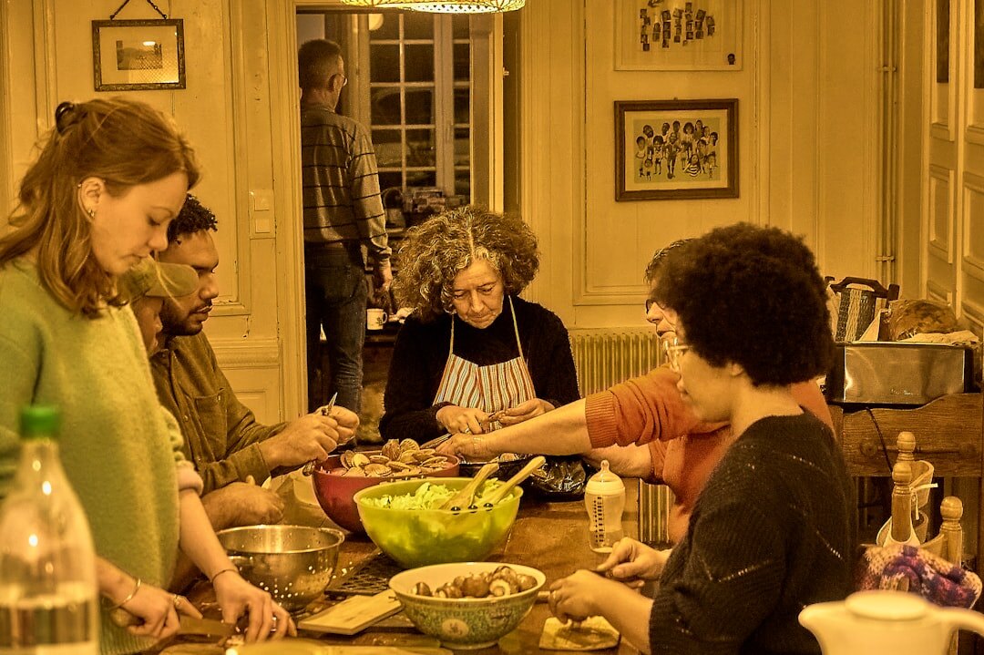 family cooking together
