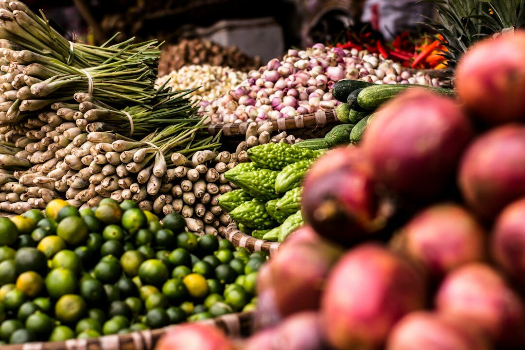 fresh spring vegetables market